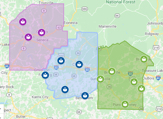 Oil Creek Library District map